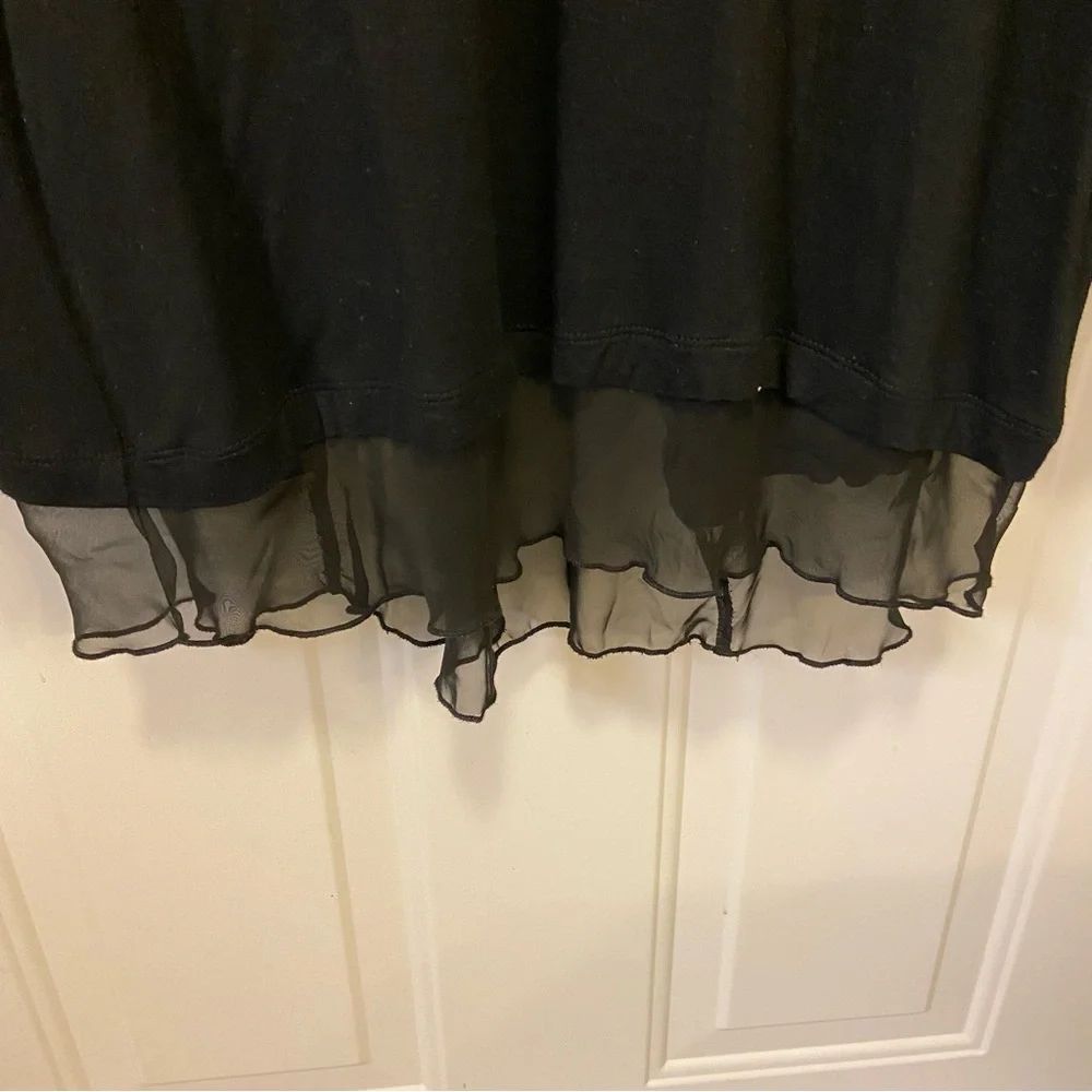 Philosophy Black Sheer Hem Women's Top NWOT - Picture 6 of 14